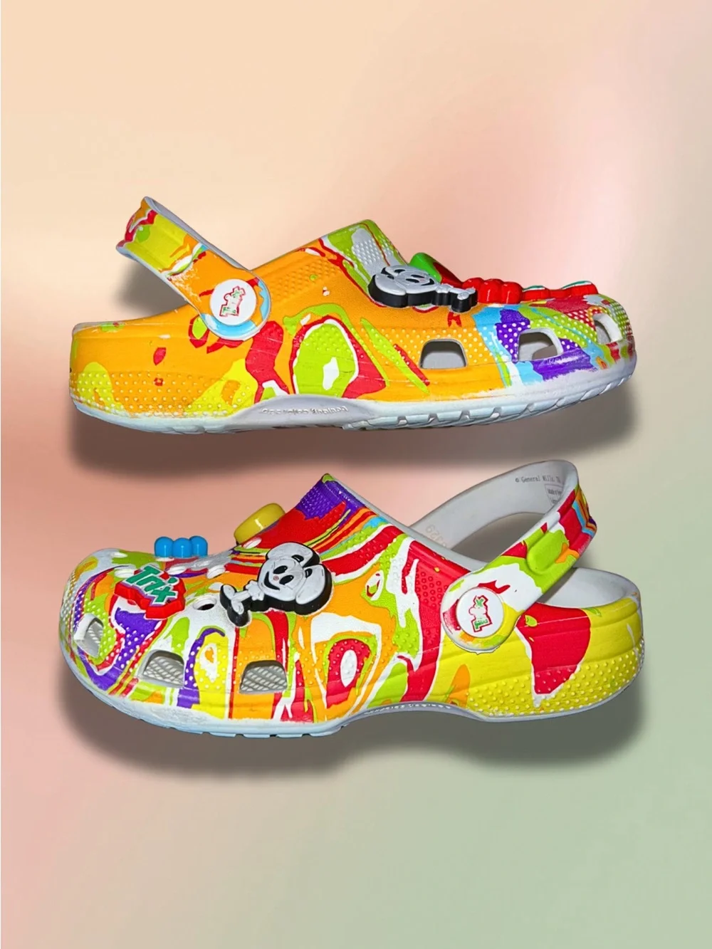 Crocs Classic Clog General Mills Trix Cereal Kids J1 with Jibbitz Charms